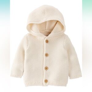 Organic Cotton GOTS certified Cream Knit Cardigan with Wooden Buttons